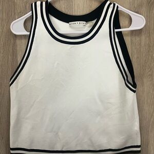 Alice + Olivia Black and White Sleeveless Top